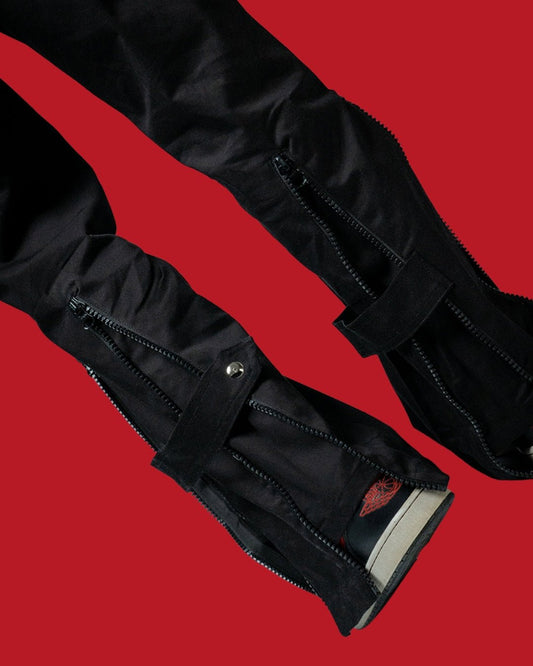 Black Baggy Zipper Pants - ORE OFE