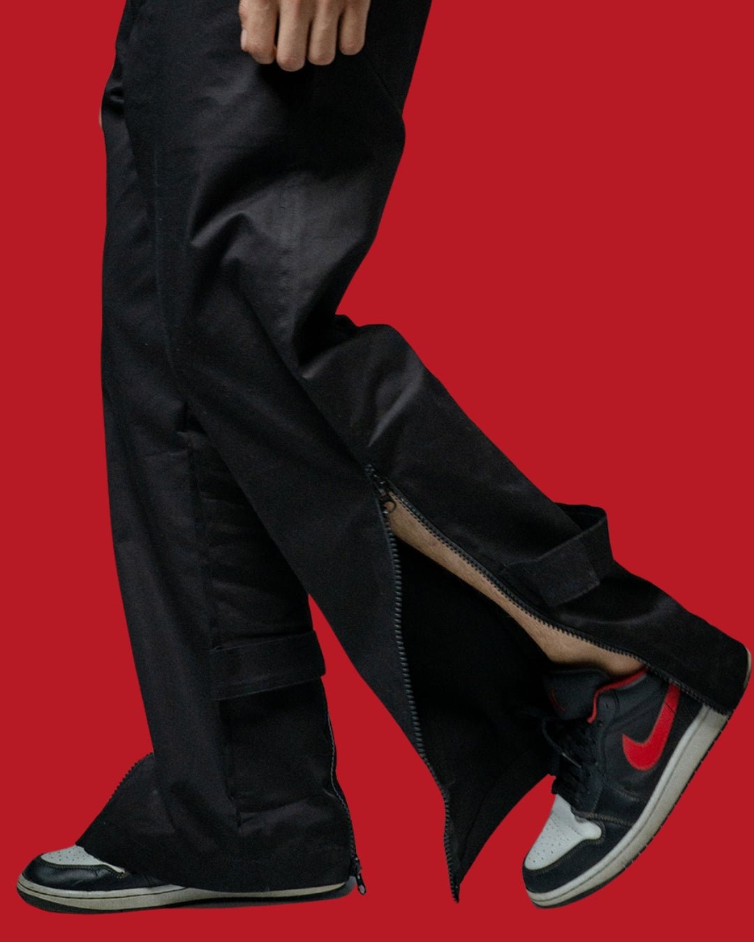 Black Baggy Zipper Pants - ORE OFE
