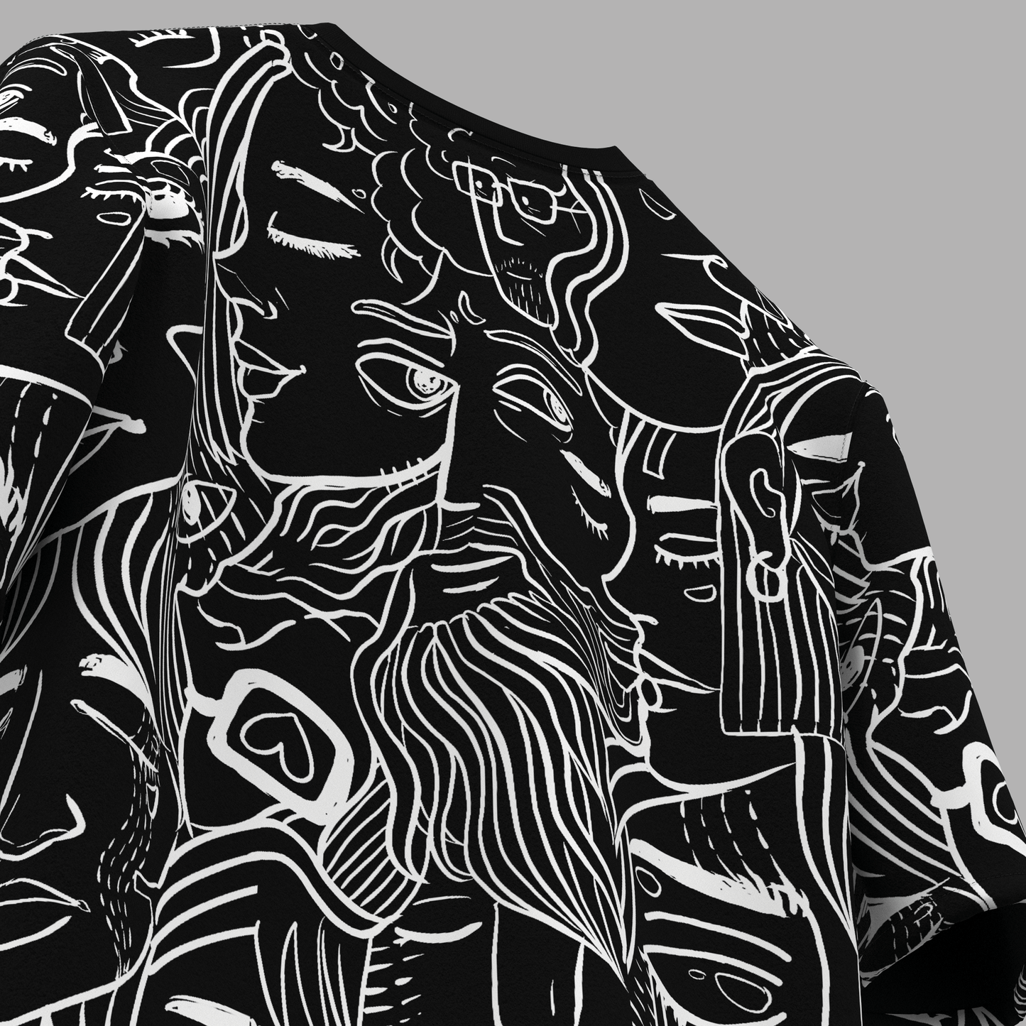 Black Faces Oversized T-shirt - ORE OFE