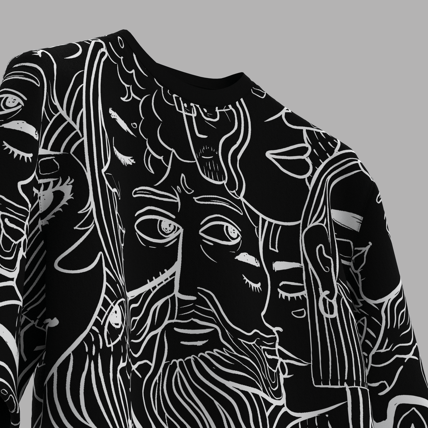 Black Faces Oversized T-shirt - ORE OFE