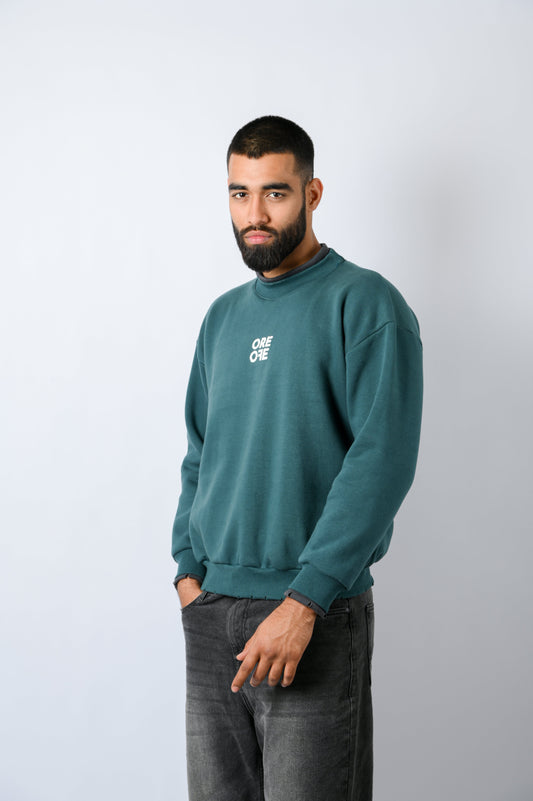 Contrast Sweatshirt Green - ORE OFE