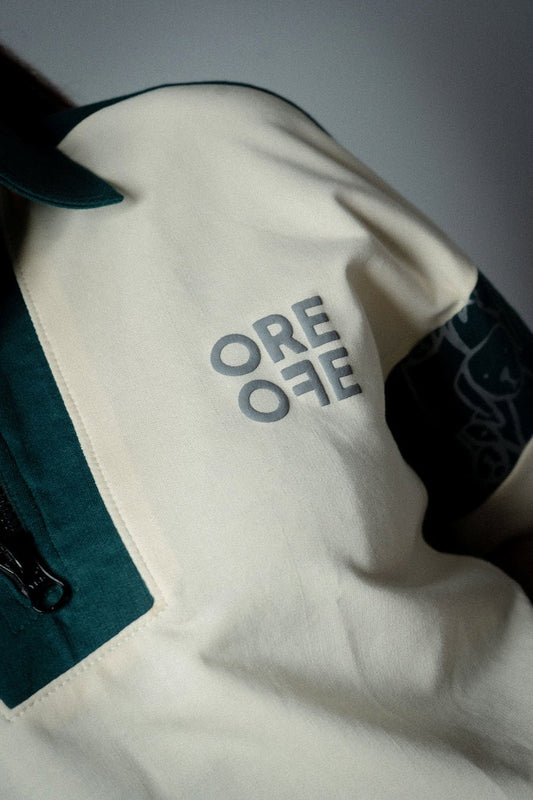 Cream & Green Oversized Polo - ORE OFE