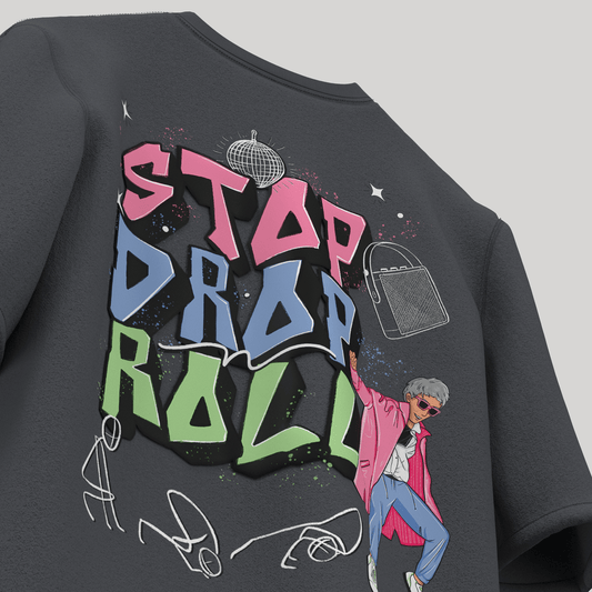 Stop drop n Roll Oversized T-shirt - ORE OFE