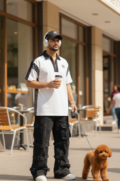 White & Black Oversized Polo