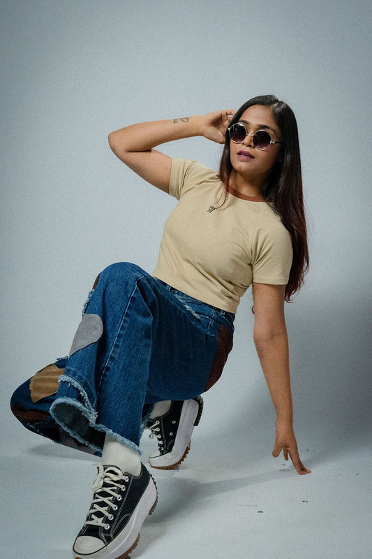 Beige basic crop top - ORE OFE