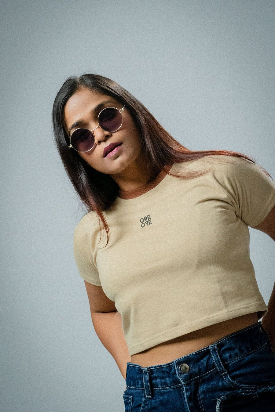 Beige basic crop top - ORE OFE
