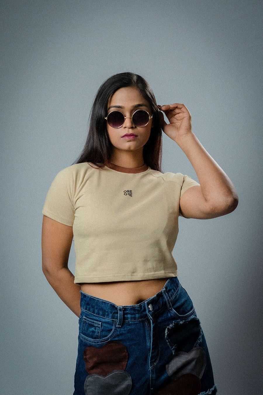 Beige basic crop top - ORE OFE