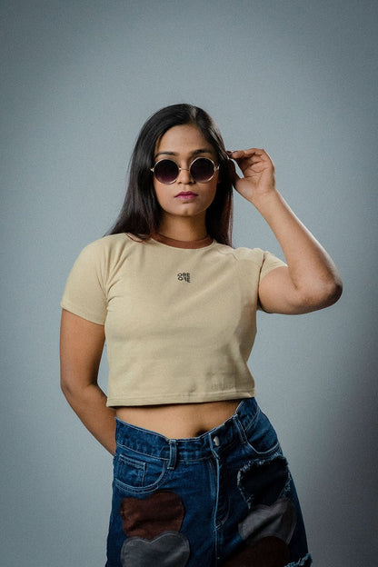 Beige basic crop top - ORE OFE