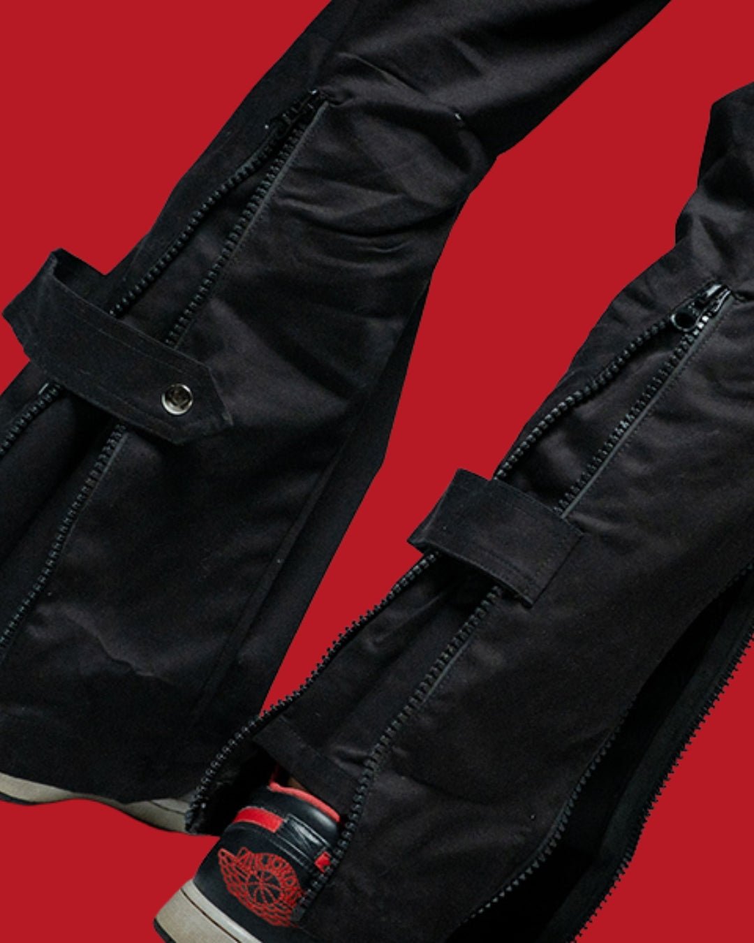 Black Baggy Zipper Pants - ORE OFE
