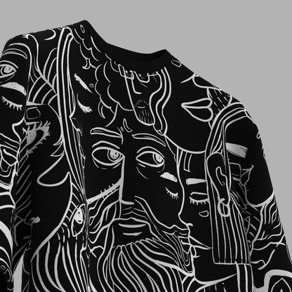 Black Faces Oversized T-shirt - ORE OFE