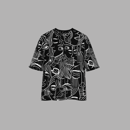 Black Faces Oversized T-shirt - ORE OFE