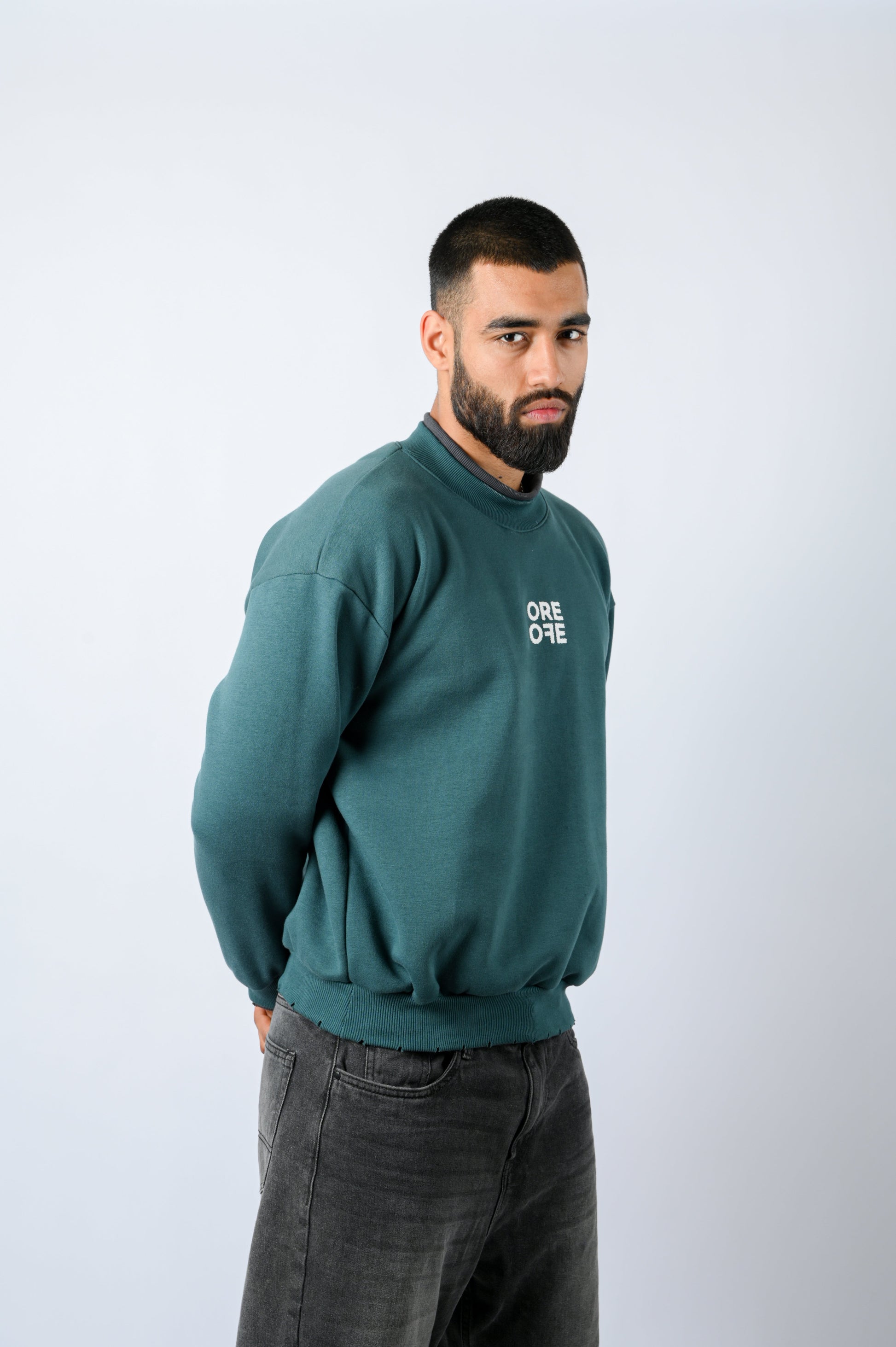 Contrast Sweatshirt Green - ORE OFE
