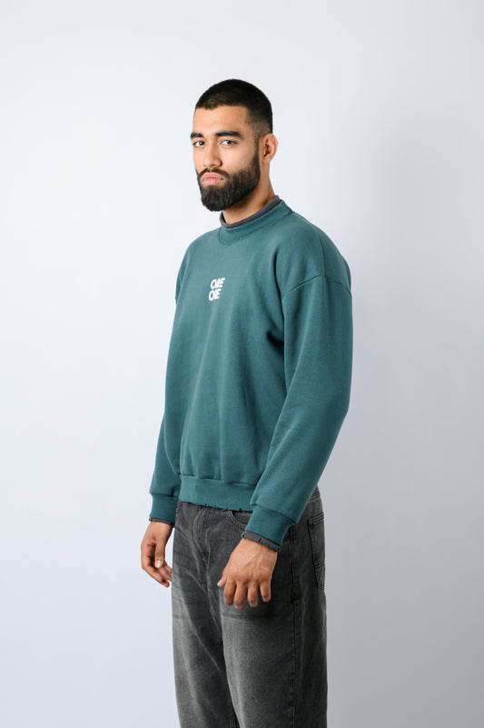 Contrast Sweatshirt Green - ORE OFE