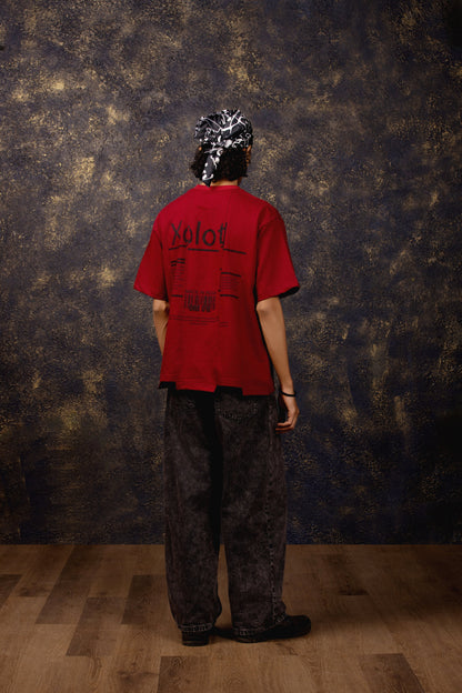 Xolotl Oversized T-shirt Maroon - ORE OFE
